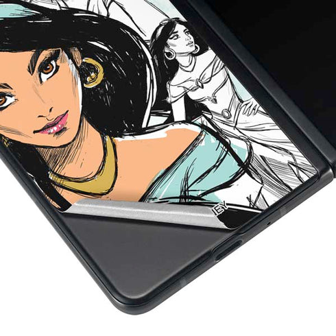 Disney Princess Jasmine Sketch Galaxy Z Fold4 5G Skin
