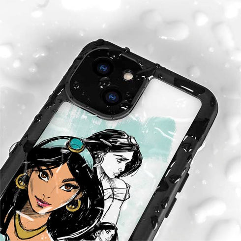 Disney Princess Jasmine Sketch iPhone 13 Mini Waterproof Case