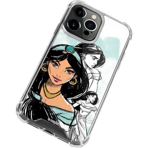 Disney Princess Jasmine Sketch iPhone 13 Pro Max Clear Case