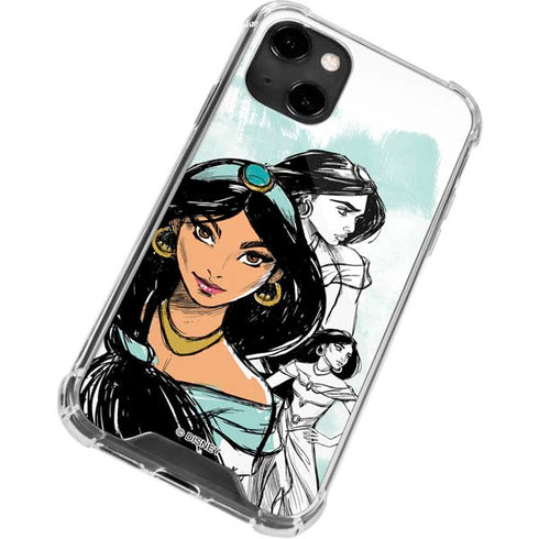 Disney Princess Jasmine Sketch iPhone 14 Clear Case