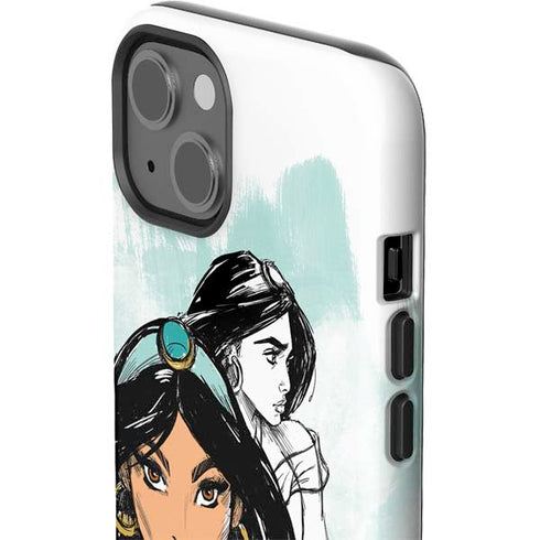 Disney Princess Jasmine Sketch iPhone 15 Plus Impact Case