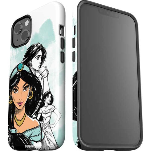 Disney Princess Jasmine Sketch iPhone 15 Plus Impact Case
