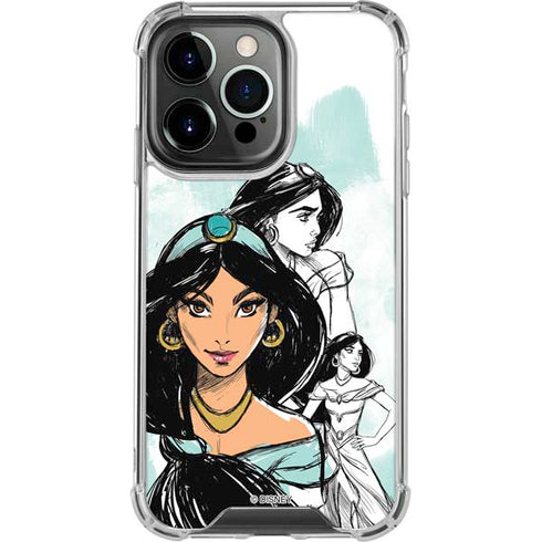 Disney Princess Jasmine Sketch iPhone 15 Pro Clear Case