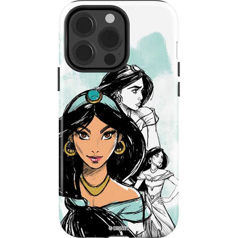 Disney Princess Jasmine Sketch iPhone 15 Pro Impact Case