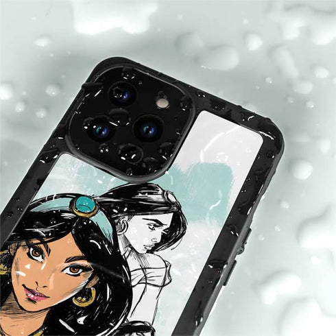 Disney Princess Jasmine Sketch iPhone 14 Pro Max Waterproof Case