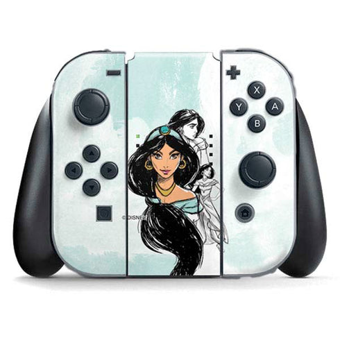 Disney Princess Jasmine Sketch Nintendo Switch (2017-2021) Joy-Con Controller Skin
