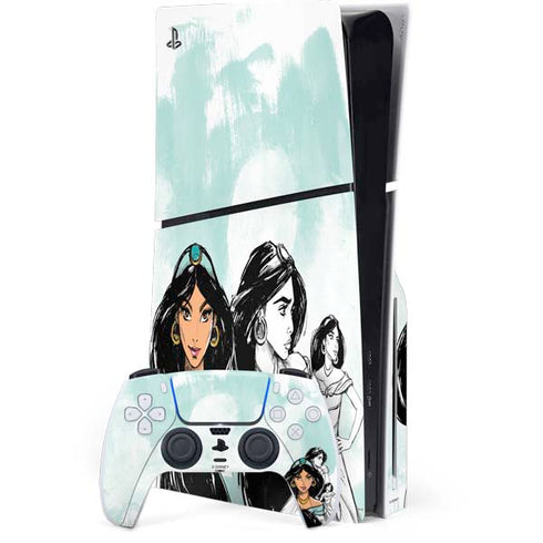 Disney Princess Jasmine Sketch PS5 Slim Disk Bundle Skin