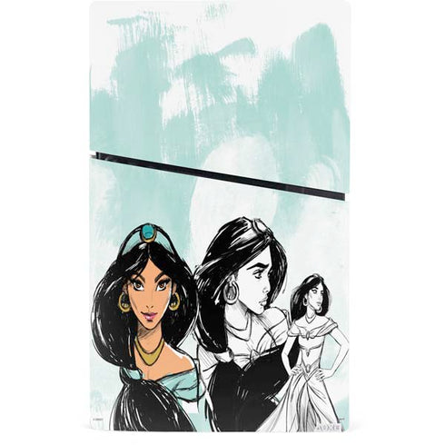 Disney Princess Jasmine Sketch PS5 Slim Digital Edition Bundle Skin