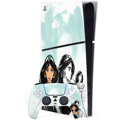 Disney Princess Jasmine Sketch PS5 Slim Digital Edition Console Skin