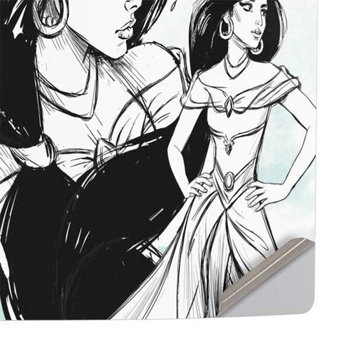 Disney Princess Jasmine Sketch PS5 Slim Digital Edition Console Skin