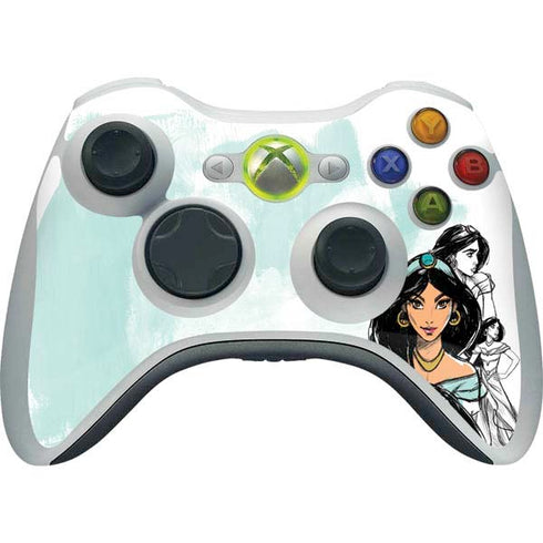 Disney Princess Jasmine Sketch Xbox 360 Wireless Controller Skin