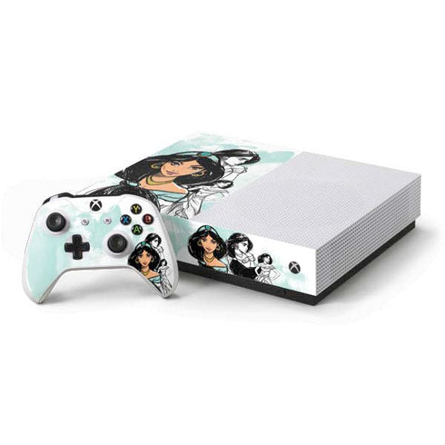 Disney Princess Jasmine Sketch Xbox One S All-Digital Edition Bundle Skin
