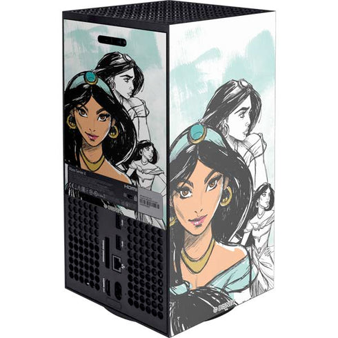 Disney Princess Jasmine Sketch Xbox Series X Console Skin