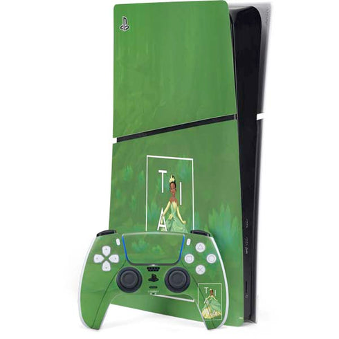 Disney Princess Tiana Floral PS5 Slim Digital Edition Bundle Skin