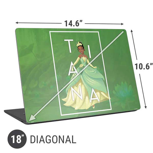 Disney Princess Tiana Floral Universal Laptop 18in (14.6 x 10.6in) Skin
