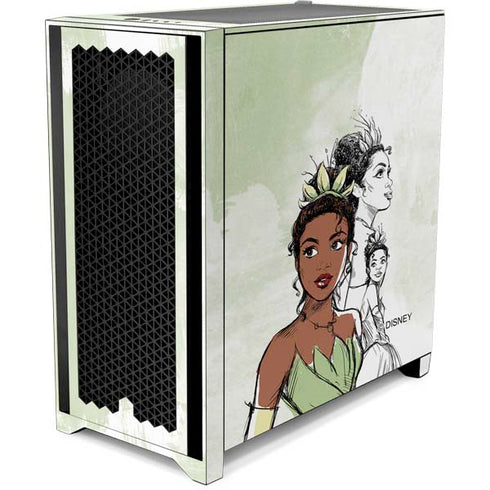 Disney Princess Tiana Sketch Corsair 4000D Tempered Glass Mid-Tower ATX Case Skin
