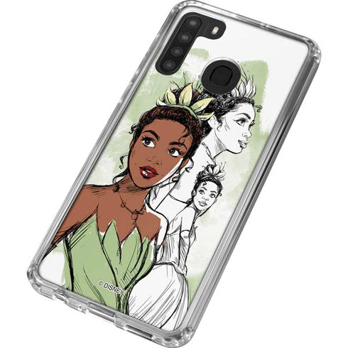 Disney Princess Tiana Sketch Galaxy A21 Clear Case