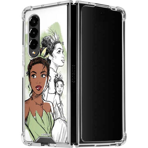 Disney Princess Tiana Sketch Galaxy Z Fold4 5G Clear Case