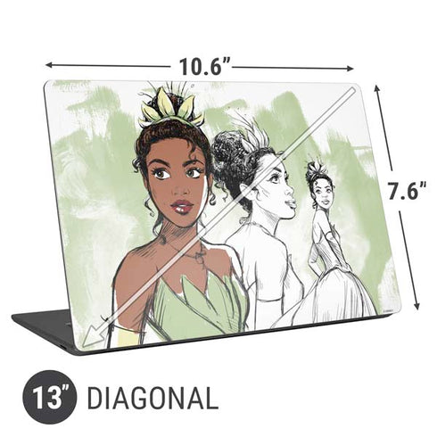 Disney Princess Tiana Sketch Universal Laptop 13in (10.6 x 7.6in) Skin