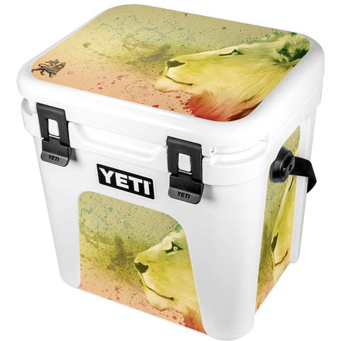 Profile of the Lion of Judah YETI Roadie 24 Hard Cooler Skin
