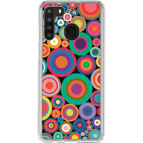Psychedelic Circles Galaxy A21 Clear Case