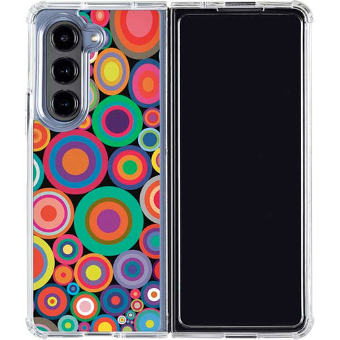 Psychedelic Circles Galaxy Z Fold5 5G Clear Case