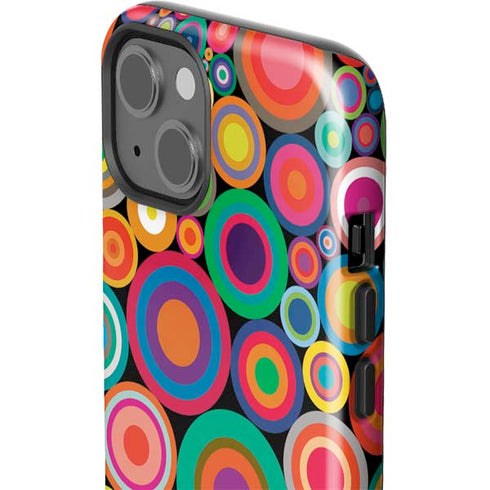 Psychedelic Circles iPhone 15 Plus Impact Case
