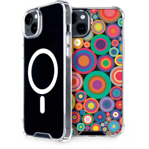 Psychedelic Circles iPhone 15 Plus MagSafe Case