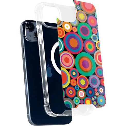 Psychedelic Circles iPhone 15 Plus MagSafe Case