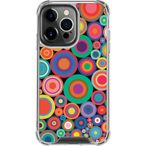 Psychedelic Circles iPhone 15 Pro Clear Case