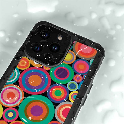 Psychedelic Circles iPhone 14 Pro Max Waterproof Case