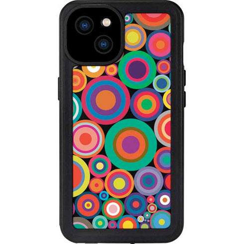 Psychedelic Circles iPhone 15 Plus Waterproof Case