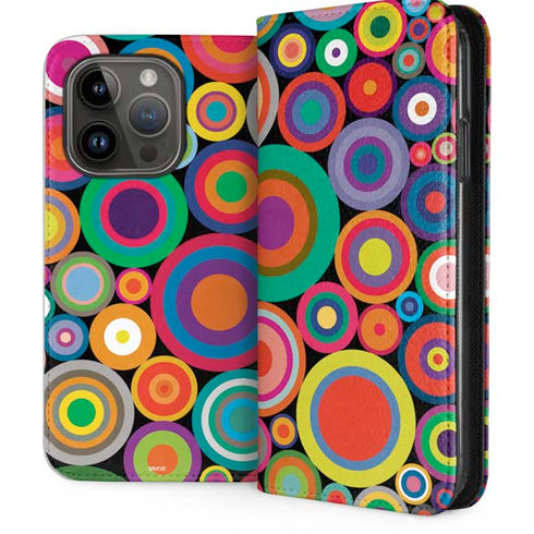 Psychedelic Circles iPhone 15 Pro Folio Case