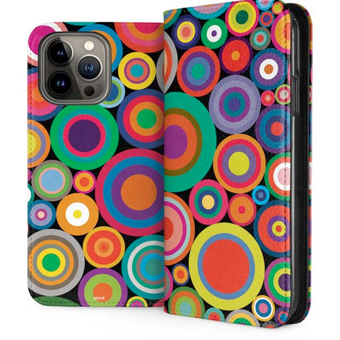 Psychedelic Circles iPhone 15 Pro Max Folio Case