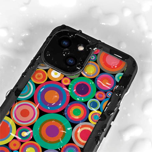 Psychedelic Circles iPhone 15 Waterproof Case