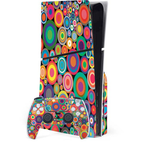 Psychedelic Circles PS5 Slim Disk Bundle Skin