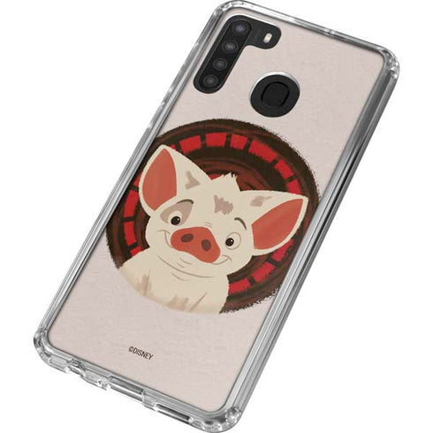 Disney Moana Pua Close Up Galaxy A21 Clear Case