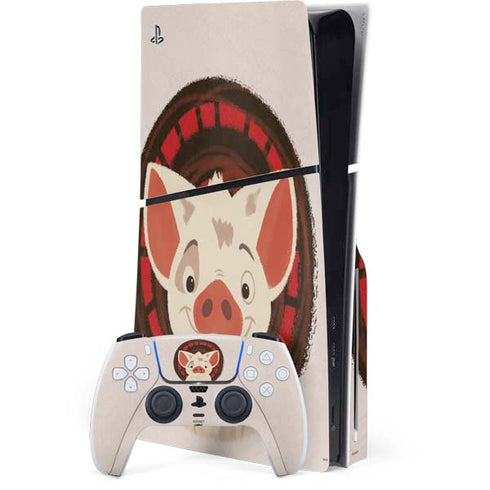 Disney Moana Pua Close Up PS5 Slim Disk Bundle Skin
