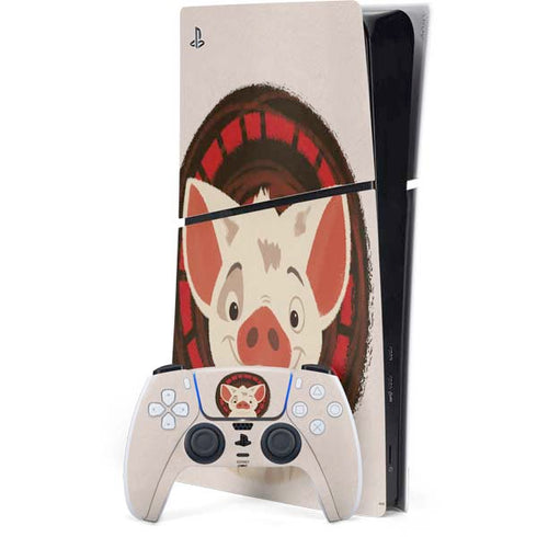 Disney Moana Pua Close Up PS5 Slim Digital Edition Bundle Skin
