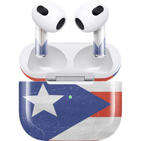 Puerto Rico Flag Distressed Apple AirPods (3rd Gen 2021) Skin