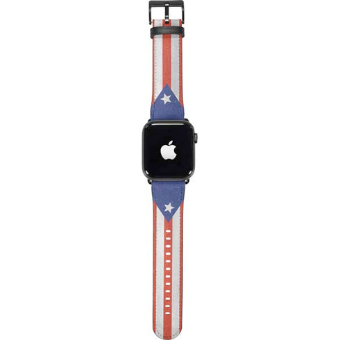 Puerto Rico Flag Distressed Apple Watch Band 42-44mm
