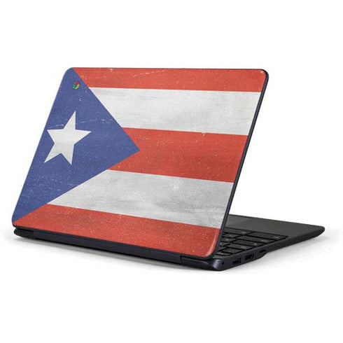 Puerto Rico Flag Distressed Samsung Chromebook Skin