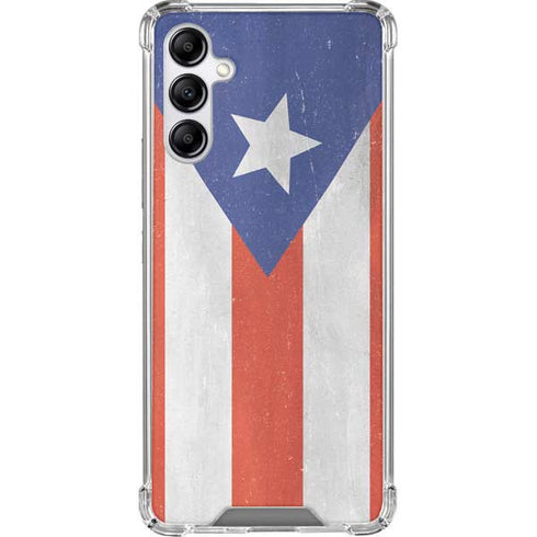 Puerto Rico Flag Distressed Galaxy A14 5G Clear Case