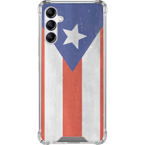 Puerto Rico Flag Distressed Galaxy A15 5G Clear Case