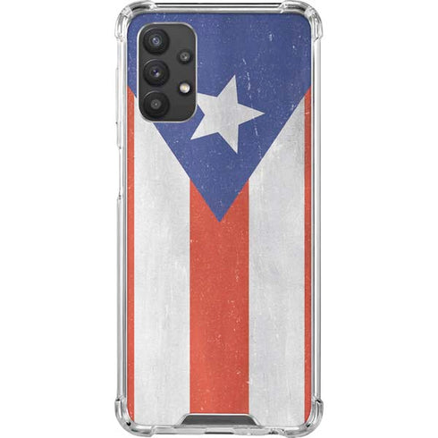 Puerto Rico Flag Distressed Galaxy A32 5G Clear Case