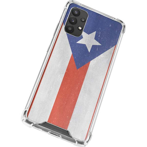Puerto Rico Flag Distressed Galaxy A32 5G Clear Case