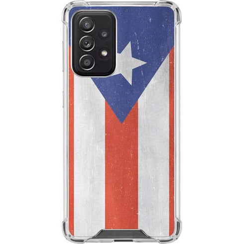 Puerto Rico Flag Distressed Galaxy A52 5G Clear Case
