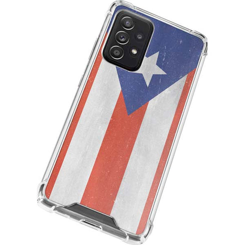 Puerto Rico Flag Distressed Galaxy A52 5G Clear Case