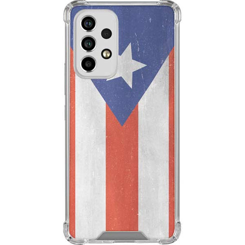 Puerto Rico Flag Distressed Galaxy A53 5G Clear Case