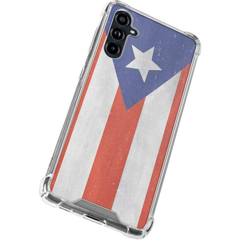 Puerto Rico Flag Distressed Galaxy A54 5G Clear Case